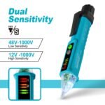 allsun Non-Contact AC Voltage Tester Pen 12-1000V, Dual Sensitivity & LED Flashlight, Live/Neutral Wire Breakpoint Finder, Auto Power-Off, Electrical Circuit Detector for Outlets, Wires, Breakers - Image 4