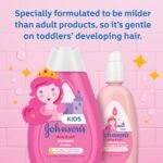 Johnson's Kids Shiny & Soft Hair Conditioning Spray with Argan Oil & Silk Proteins, Tear-Free Conditioning Spray for Shine & Softness, Gentle for Toddler Haircare, 10 fl. oz - Image 5