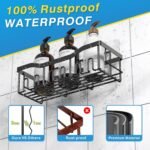EUDELE Adhesive Shower Caddy, 5 Pack Rustproof Stainless Steel Bath Organizers With Large Capacity, No Drilling Shelves for Bathroom Storage & Home Decor - Image 5