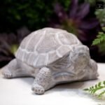 Modern Small Standing Turtle Figurine, Unique Cement Figurines, Handcrafted Decorative Washed Concrete Finish White Sculpture for Home, Garden,Office: 12.50"x9.00"x5.75"H - Image 5