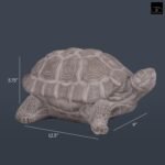 Modern Small Standing Turtle Figurine, Unique Cement Figurines, Handcrafted Decorative Washed Concrete Finish White Sculpture for Home, Garden,Office: 12.50"x9.00"x5.75"H - Image 7