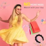 Spa Headbands for Washing Face or Facial, Set of 2 Skincare Headbands, Terry Cloth Headband Wash Combo Pack - Puffy Makeup Washing, Mask, Skin Treatment (Black & Pink) - Image 7