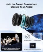 MUSICOZY Sleep Headphones Bluetooth 5.4 Headband, Wireless Earphones Sweat Resistant Earbuds with Ultra-Thin HD Stereo Speaker for Workout Running(Tie-dye Blue) - Image 5