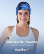 MUSICOZY Sleep Headphones Bluetooth 5.4 Headband, Wireless Earphones Sweat Resistant Earbuds with Ultra-Thin HD Stereo Speaker for Workout Running(Tie-dye Blue) - Image 6