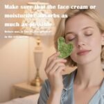 Jade Roller Gua Sha Tools - Nature Gua Sha Facial Tool Skin Tightening Face Massager Anti-Aging Jade Face Roller Puffiness Reducing Guasha Stone for Women Men（Green） - Image 3