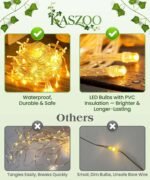 KASZOO 84Ft 12 Pack Artificial Ivy Garland Fake Plants, Vine Hanging Garland with CE Certified 80 LED String Light, Hanging for Home Bedroom Garden Party Wedding Wall Room Decor, Green - Image 3