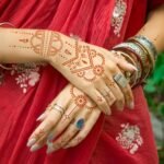 12 Sheets Henna Stencils Kit for Hand Forearm Glitter Airbrush DIY Tattooing Template, Indian Temporary Tattoo Stickers Mehndi Stencils for Hand Body Art - Image 3