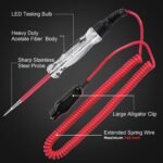 Premium LED Bulb Automotive Circuit Tester, 6-24V Test Light with 135 Inch PU Extended Spring Wire, Sharp Hard Steel Probe Vehicle Circuits Low DC Voltage Light Tester - Image 3