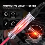 Premium LED Bulb Automotive Circuit Tester, 6-24V Test Light with 135 Inch PU Extended Spring Wire, Sharp Hard Steel Probe Vehicle Circuits Low DC Voltage Light Tester - Image 4