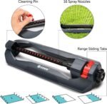 Eden 96213 Essential Turbo Oscillating Water Sprinkler, Covers Up to 3,600 sq. ft., 16 Nozzles, Weighted Base, Adjustable Range, Quick Connect Bundle, Dark Grey, Red, Silver - Image 3