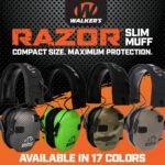Walker's Razor Slim Ultra Low Profile Compact Design Adjustable Range Shooting Hunting Hearing Protection Electronic Earmuffs - Image 6