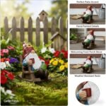 Drinking Coffee Faceless Garden Gnome Statue Decoration - 7.2" Figurine Ornament for Indoor Outdoor Home Patio Yard Lawn - Lucky Gnome Unique Mom Birthday Gifts - Best Garden Gifts for Day - Image 3