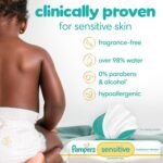 Pampers Sensitive Baby Wipes, Water Based, Hypoallergenic and Unscented, 18 Flip-Top Packs (1008 Wipes Total) [Packaging May Vary] - Image 3