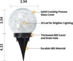 Solar Globe Lights Outdoor Waterproof-Solar Balls Garden-Cracked Glass Ball Solar Lights Outdoor-Solar Orbs Outside-Outdoor Decorations Patio & Yard Lawn Backyard Decor (GUO-XBQ-5-5-5) - Image 3