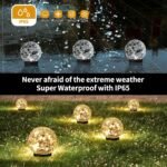 Solar Globe Lights Outdoor Waterproof-Solar Balls Garden-Cracked Glass Ball Solar Lights Outdoor-Solar Orbs Outside-Outdoor Decorations Patio & Yard Lawn Backyard Decor (GUO-XBQ-5-5-5) - Image 4