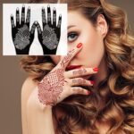 14 Sheets Henna Hands Tattoo Stencil Kit,Temporary Tattoos Stencil Stickers for Women and Girls Indian Arabian Realistic Tattoo Templates - Image 3