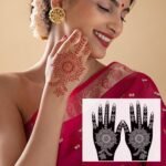 14 Sheets Henna Hands Tattoo Stencil Kit,Temporary Tattoos Stencil Stickers for Women and Girls Indian Arabian Realistic Tattoo Templates - Image 4