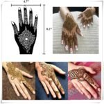 14 Sheets Henna Hands Tattoo Stencil Kit,Temporary Tattoos Stencil Stickers for Women and Girls Indian Arabian Realistic Tattoo Templates - Image 6