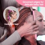 3 Pcs Slick Back Hair Brush, Rat Tail Comb, Edge | Bristle Brush, Hair Accessories for Girls, Kids, Toddlers Sleek Ponytail/Bun, Edge Control and Smoothing Baby Hair & Flyaways - Image 3