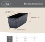 Classic Home and Garden Corinthian Resin Flower Pot Rectangle Planter, Storm Gray, 18" - Image 5