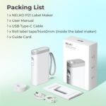 Nelko Label Maker Machine with Tape, P21 Bluetooth Label Printer, Wireless Mini Label Makers with Multiple Templates for School Office Home, White - Image 5