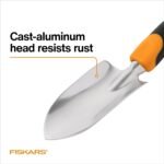 Fiskars Trowel, Heavy Duty Gardening Hand Tool with Hang Hole, For Digging and Planting, Rust Resistant Cast Aluminum, Ergonomic Handle and Comfort Grip, Gardening Tools for Yard - Image 4