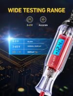 Heavy Duty 3-65V Backlit Digital LCD Circuit Tester, Test Light with 140 Inch Extended Spring Wire, Car Truck Low Voltage & Light Tester with Stainless Probe - Image 3