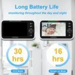 HelloBaby No WiFi Baby Monitor 5" Screen 30-Hour Battery Pan-Tilt-Zoom Video Upgrade with Camera and Audio, Night Vision, VOX, 2-Way Talk, 8 Lullabies and 1000ft Range, HB6550 - Image 3