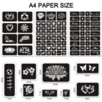 Temporary Tattoo Stencils for Women Girls and Kids, 410+ PCS Henna Tattoo Stencil Kit,Temporary Indian Arabian Glitter Airbrush Tattoo Stencils for Face Body Paint DIY - Image 4