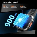 Military Smart Watch for Men (Answer/Make Calls), 2.01'' Smart Watch for Android and iPhone, Fitness Tracker with Flashlight/Compass/100 Days Battery/Heart Rate/Sleep/100+ Sport Modes(2 Straps) - Image 3