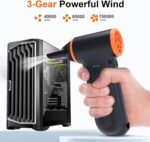X117 Compressed Air Duster-150000RPM Super Power Snow Blower, 3-Gear Adjustable Mini Blower with Fast Charging, Electric Air Duster for Leaves,Snow,Computer, Keyboard, House, Outdoor,and Car - Image 4
