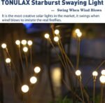 TONULAX Solar Garden Lights - Upgraded Solar Swaying Light, Sway by Wind, Outdoor Lights, Yard Patio Pathway Decoration, High Flexibility Iron Wire & Heavy Bulb Base, Warm White(2 Pack) - Image 6