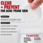 Thayers Blemish Clearing Acne Pads, Salicylic Acid Acne Treatment for Face, Pore Reducing, Exfoliating, and Soothing Skincare, Witch Hazel Toner Pads, 60 Ct - Image 4