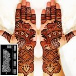 Pack of 9 Henna Tattoo Stencil Kit,Reusable Mehendi Stencils Templates for Hand Forearm Indian Arabian Temporary Tattoo Stickers - Image 4