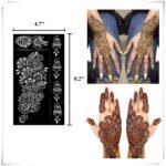 Pack of 9 Henna Tattoo Stencil Kit,Reusable Mehendi Stencils Templates for Hand Forearm Indian Arabian Temporary Tattoo Stickers - Image 6