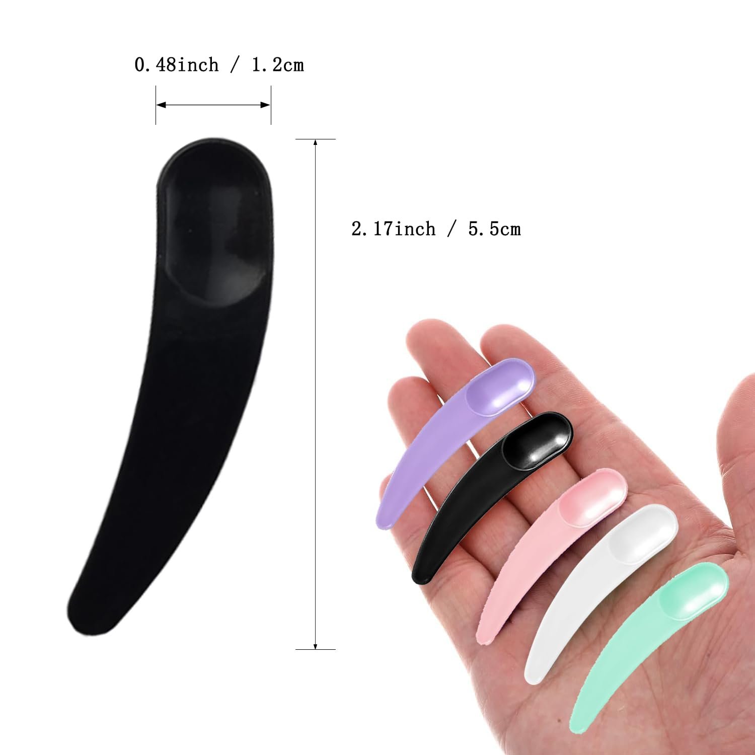230-Pack Disposable Cosmetic Spatulas with Storage Case - 5 Colors (White/Pink/Green/Black/Purple) - Mini Scoops for Skincare Creams, Masks & Beauty Products - Image 5