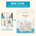 Aveeno Baby Welcome Little One Gift Set, Skincare Set with Nourishing Body Wash & Shampoo, Calming Bath Wash, All Over Wipes, Daily Moisturizing Lotion, & Balm, 5 Items - Image 3