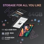Tablet 10 inch Android 13 Tablets, 6GB RAM 64GB ROM, Quad-Core Processor, 1280x800 LCD Touch Screen, WiFi, GMS, Dual Camera, Bluetooth, 6000mAh Battery - Image 4