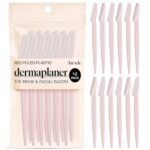 Kitsch Dermaplane Razor for Women Face – Face Razors for Women & Men, Eyebrow Trimmer & Face Shaver – Exfoliating Facial Razor & Skin Care Tool for Smoother Skin - Blush, 12 pcs