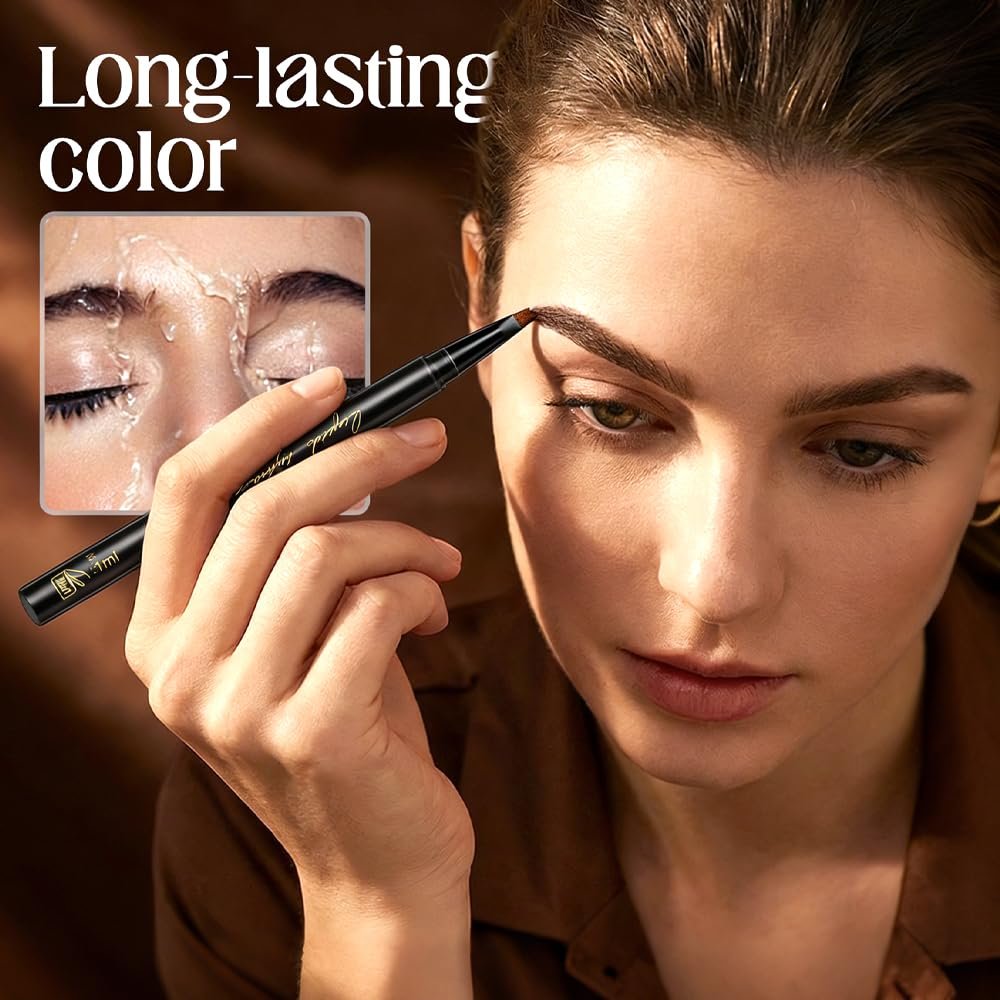 Microblading Eyebrow Pencil, 2026 Upgrade Magic Liquid Eyebrow Pen, Waterproof Eyebrow Pencil with Micro-Fork Tip, 3D Microblading Eye Brow Pen with 4 Tip for Women Natural Makeup (4 Colors) - Image 6
