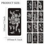 Tattoo Stencils for Kids and Adults - 12 Sheets Henna Kit for Hands,Mehndi,Real Tattoos,and Airbrush - Image 4