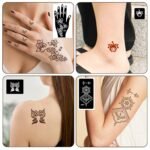 Henna Tattoo Stencils Kit 18 Sheets,Henna stencils for hands Temporary Tattoo Stickers for Women and Girls Face Paint Body Art - Image 3