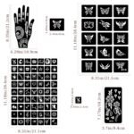 Henna Tattoo Stencils Kit 18 Sheets,Henna stencils for hands Temporary Tattoo Stickers for Women and Girls Face Paint Body Art - Image 7