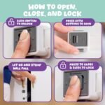 Child Safety Locks (4-Pack) - Baby Proof Cabinets, Drawers, Toilets & Appliances- Adjustable Strap Length, Double Lock Option - Easy Latch for Adults to Open - Image 3