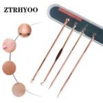 Blackhead Remover Pimple Comedone Extractor Tool Best Acne Removal Kit - Treatment for Blemish, Whitehead Popping, Zit Removing for Risk Free Nose Face Skin with Case(Rose, 4 Piece Set) - Image 3