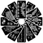 Tattoo Stencils for Kids and Adults - 12 Sheets Henna Kit for Hands,Mehndi,Real Tattoos,and Airbrush,Temporary Tattoo Stencil