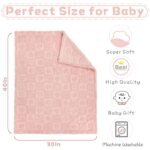 Yurhap Fleece Baby Blanket Heart Checkered Blanket, Ultra Soft Cozy Baby Blankets for Girls Boys, Fluffy Infant Toddler Newborn Receiving Blankets for Crib Stroller 30”×40” (Light Pink) - Image 6