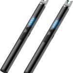 2 Packs Electric Candle Lighters, Windproof Flameless USB Rechargeable Plasma Arc Long Lighter for Grill Firework Kitchen.Gifts for Women Mom Men Wife Sister.