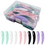 230-Pack Disposable Cosmetic Spatulas with Storage Case - 5 Colors (White/Pink/Green/Black/Purple) - Mini Scoops for Skincare Creams, Masks & Beauty Products