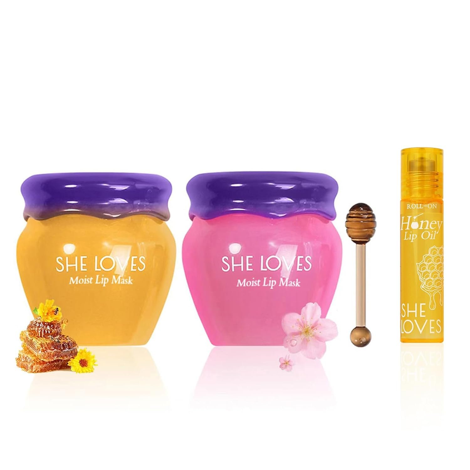 2PCS Lip Mask Overnight, Honey&Sakura Day and Night Repair Sleeping 2PCS Lip Mask Overnight, Honey&Sakura Day and Night Repair Sleeping Lip Balm, Fade Lip Lines Bee Balm, Hydrating &Prevention Dry and Crack Lip Scrubs Exfoliator - Image 1